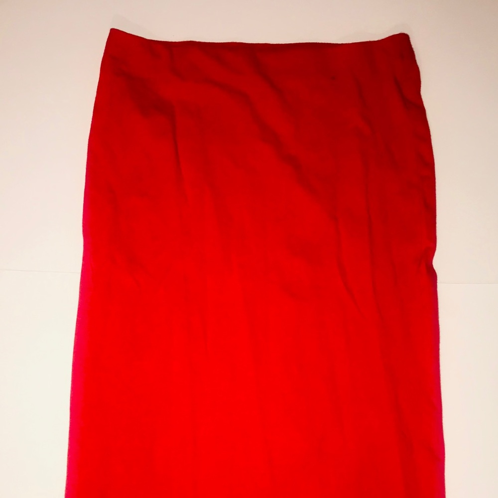 Red Knee length knit bodycon skirt by Forever21
